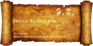 Hercz Krisztina névjegykártya